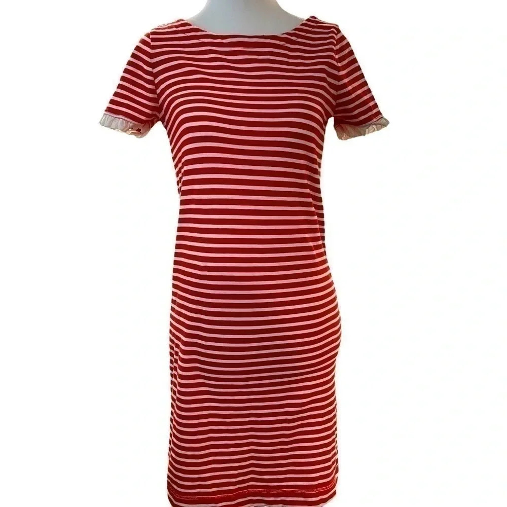 J Crew Factory red and white striped t-shirt dress. XXS. 100% cotton.